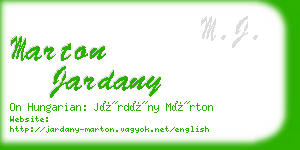 marton jardany business card